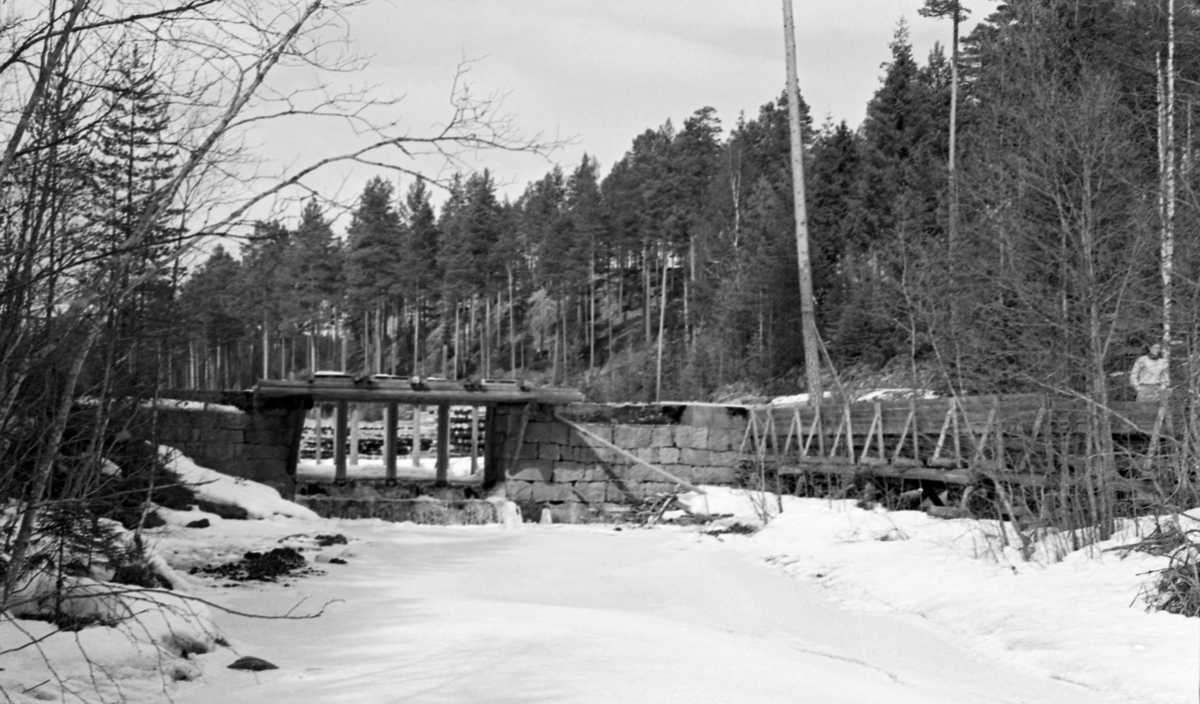 Vinterbilde fra Rennedammen i Fallåa i Malungsvassdraget i Stange i Hedmark. Bildet ble tatt vinteren 1957. Her ser vi dammen i motstrøms retning. Til venstre ser vi et lukeløp som kunne stenges ved hjelp av fire luker - lemmer - som kunne senkes og heves når det bakenforliggende vannreservoaret skulle fylles og når det skulle tømmes. Da dette fotografiet var dammen tømt - lukene var trukket opp og lagt på dambrua slik at den lille vannføringa i elveløpet kunne sildre gjennom dammen uten å belaste konstruksjonene. Gjennom damåpningen skimter vi tømmer i såkalte strøvelter - luftige stabler av tømmer som, når våren kom, skulle fløtes nedover i vassdraget. Ettersom elvetopografien nedenfor dammen var meget kupert, startet denne fløtinga med at stokkene ble ledet inn i ei tømmerrenne, som vi her ser den øvre delen av til høyre i bildet. Renna kvilte på bukker, var lagd av planker og hadde et trapesformet tverrsnitt.

Behovet for ei tømmerrenne i Fallåa skyldtes at dette lille fløtingsvassdraget passerte et bratt fall cirka en kilometer før det nådde utløpet i Malungstjernet.  Her hadde tømmeret lett for å splintres eller å sette seg fast.  Derfor bygde trelastfirmaet Westye Egeberg & Co. ei tømmerrenne på dette stedet i 1890-åra.  Denne første renna var ment som ei våtrenne, som den på fotografiet, men den fungerte ikke helt etter intensjonene.  Ettersom inntakspunktet for renna var plassert litt nede i den bratte skrenten, skal tømmeret ha blitt kastet inn i renna i så stor hastighet at tømmerstokkene så å si seilte fra vannet, som kom støtvis etter.  Dette innebar mye slitasje på rennelegemet, og stadige reparasjonsbehov.  Derfor bestemte man i 1914 at renna skulle forlenges og forhøyes, slik at tømmerinntaket kunne flyttes til en damkonstruksjon – seinere kalt Rennedammen – noe høyere oppe, ovenfor det bratte partiet.  Dermed oppnådde fløterne jevnere vannføring og noe langsommere framdrift for fløtingsvirket.  Der renna krysset den daværende kjerrevegen mellom Vallset og Odalen ble det bygd bru over renna.  Renna fra 1914 var i bruk fram til 1934.  Romedal allmenning, som i mellomtida hadde overtatt Westye Egeberg & Cos eierskap til skogen i dette området, bygde da ei helt ny renne der den forrige hadde stått.  Samtidig ble Renndammen forhøyet og pusset med sement.  Renna fra 1934 var i bruk i 35 år, altså fram til våren 1969, da dette fotografiet ble tatt.