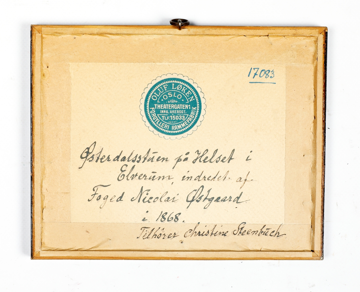Motiv av østerdalsstuen på Helset i Elverum. Bilde laget med kollodium utkopieringspapir (collodian pop på engelsk).
