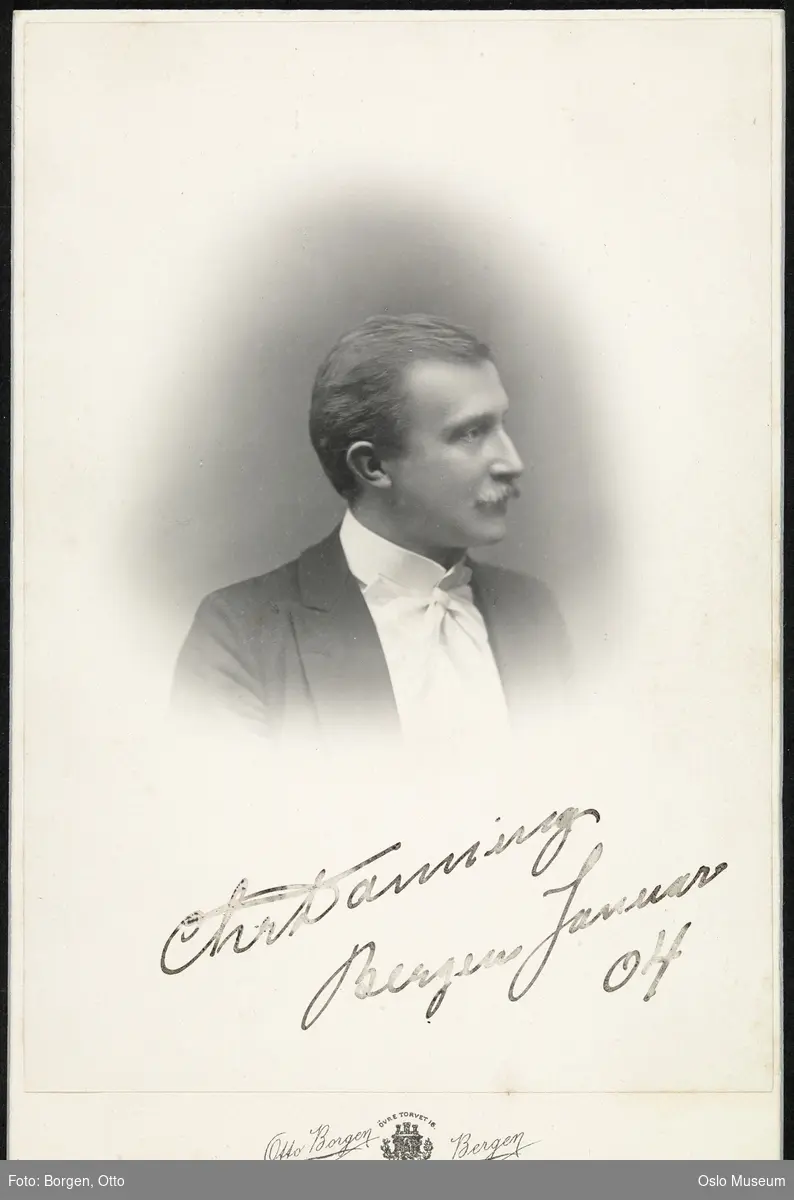 portrett, mann, komponist, dirigent, vignettert brystbilde, profil