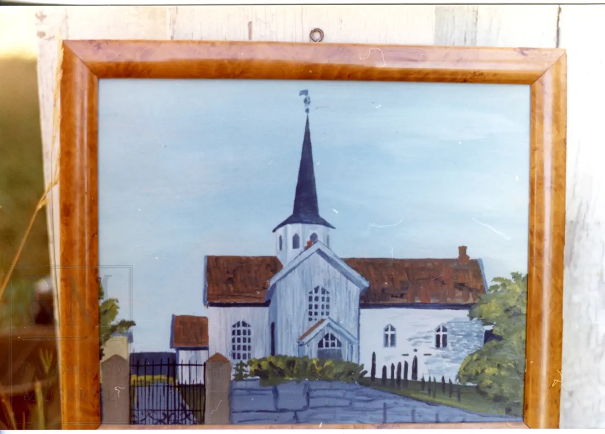 Avfotografering av maleri av Lunner Kirke.
