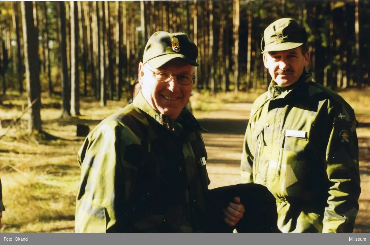 Hemvärnet. Till vänster generalmajor och rikshemvärnschef Mats Welff och Stefan Andersson NSG.