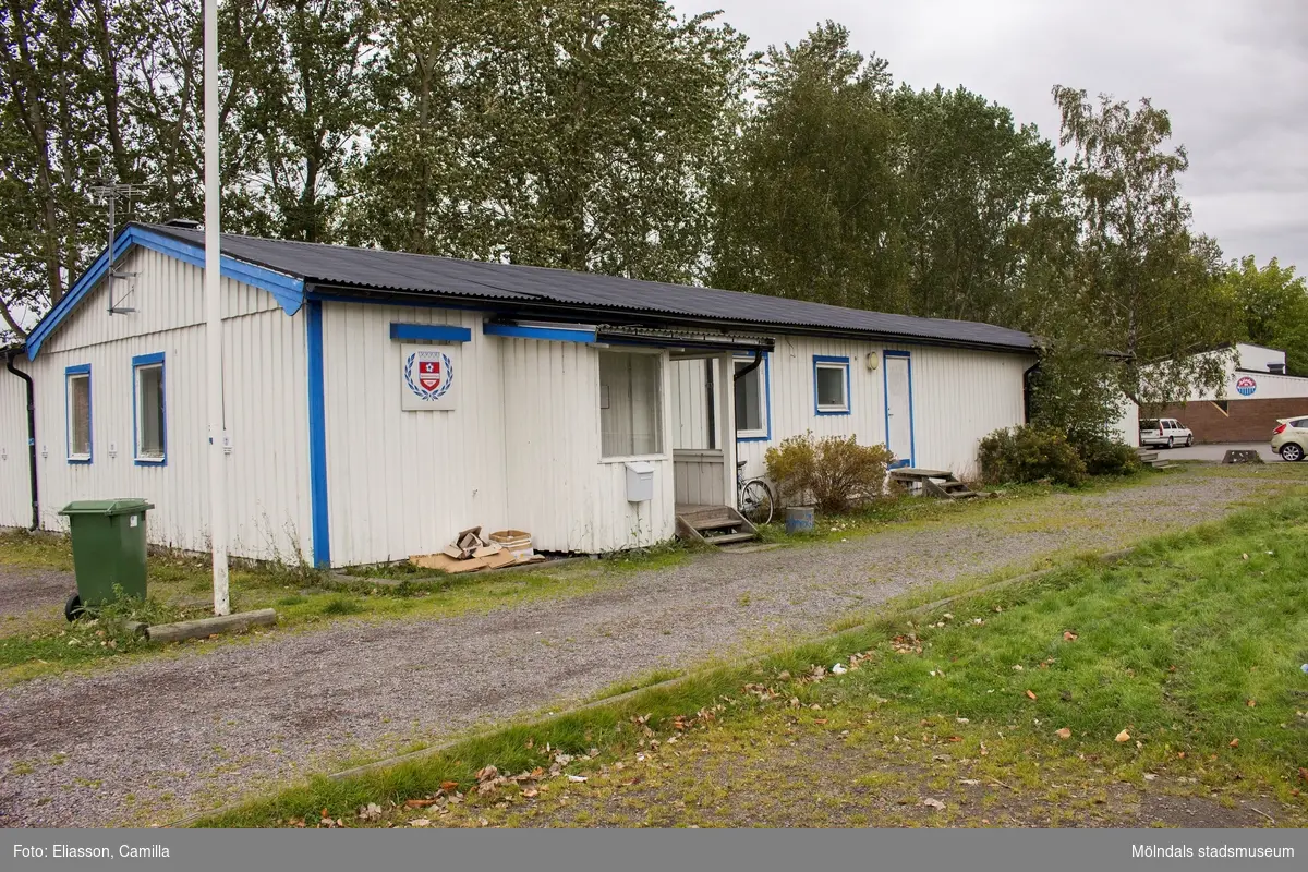 IF Mölndal Fotbolls klubbstuga med adress Idrottsvägen 21 i Åby, Mölndal, den 11 oktober 2016.