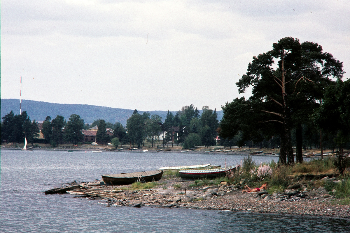 Høiensalodden, Koigen, Storhamarstranda, robåter, Hamar.