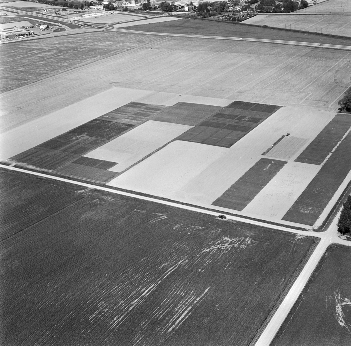 Lantbrukshögskolan, flygbild över Lilla Ultuna, Uppsala 1963