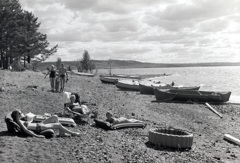 Hamar Camping, Martodden, Hamar, 1959. Foto: Normann Fotoatelier/Anno Domkirkeodden. (Foto/Photo)