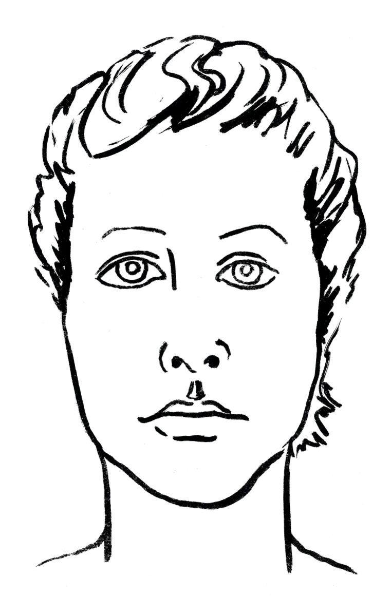 Drawing illustrating a woman.