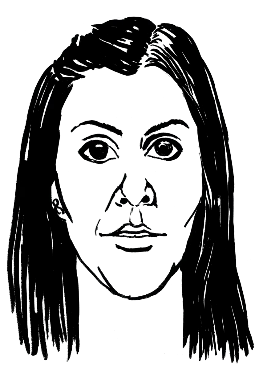 Drawing illustrating a woman.