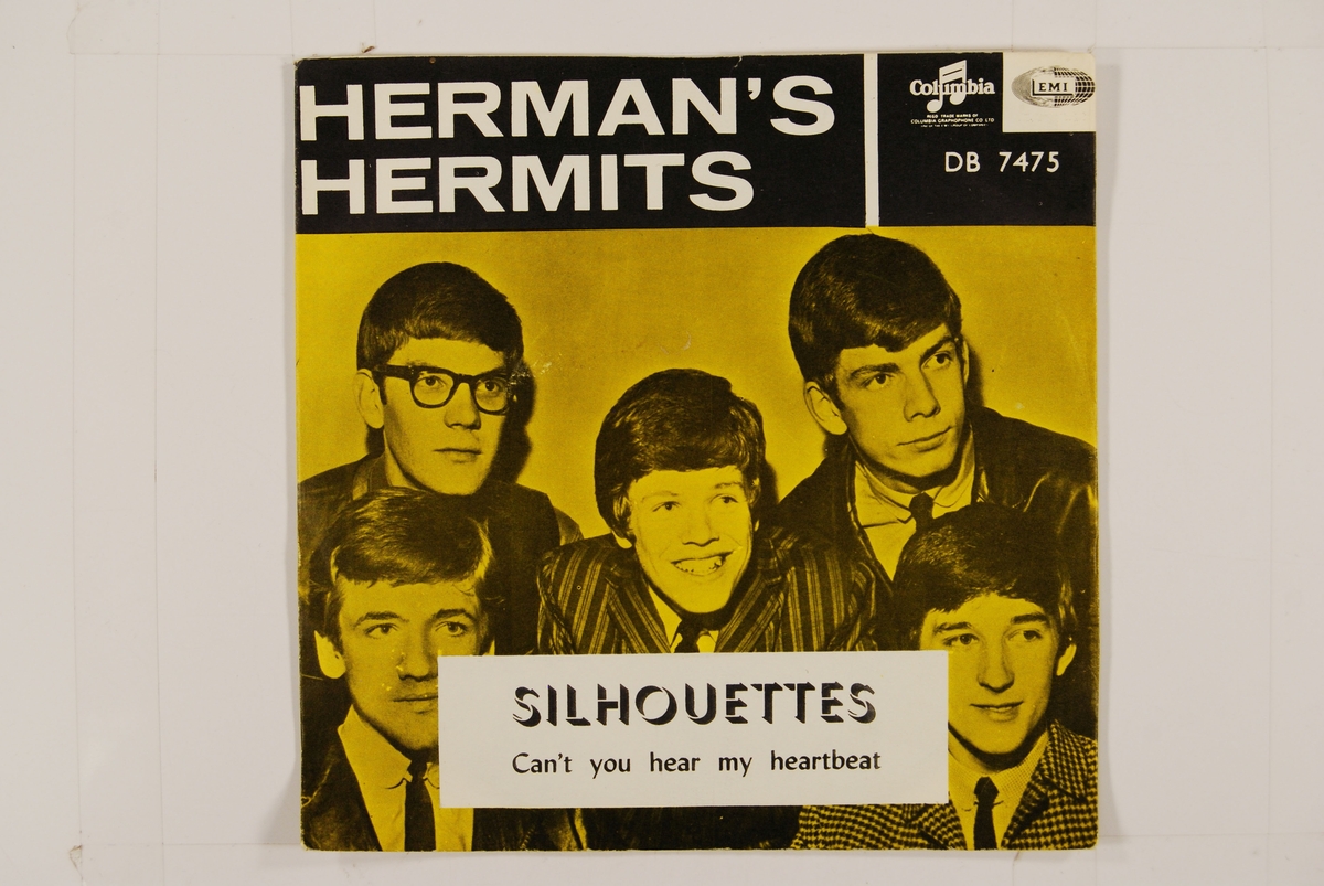 Bilde av medlemmene i musikkgruppen "Herman's Hermits".