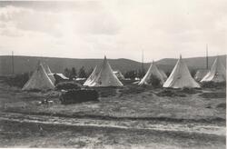 Her ser vi Pionerkompaniets leir ved Seida, 1939. De bygde b