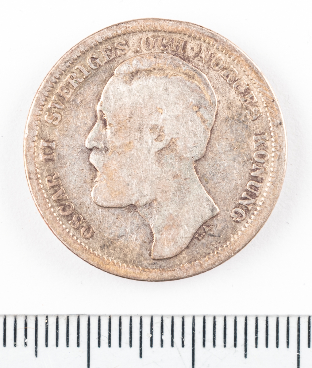 Mynt, Sverige, 1 krona, 1880.