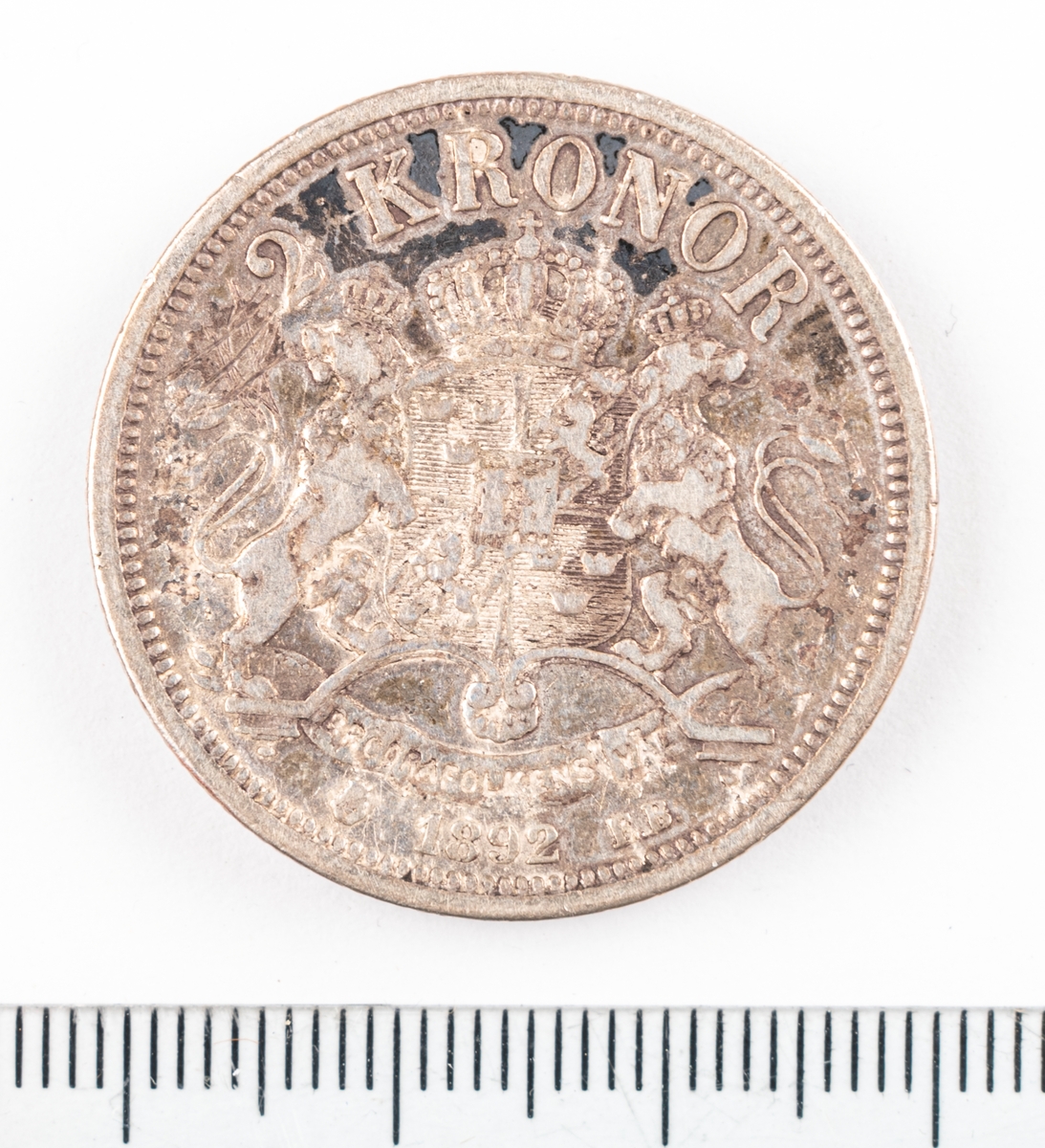 Mynt, Sverige, 2 kronor, 1892.