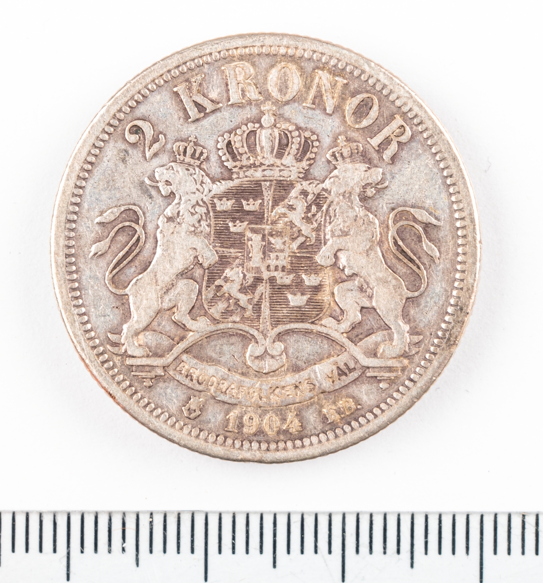 Mynt, Sverige, 2 kronor, 1904.