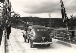 Åpningen av Tana bru i august 1948. Fylkesmannen Peder Holt 