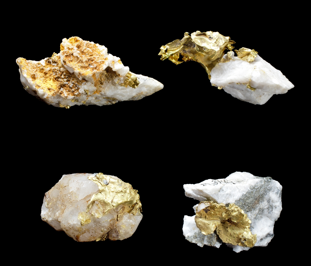 Guldstuff (stuffer kallas stycken av mineral eller bergart avsedda för studium) bestående av vit kvarts och nativt guld i form av blad, korn och i utstickande bleckform.
Operasångerskan Christina Nilsson förärades 4 st guldstuffer (M 3141-M 3144) i april 1871 under en resa till Kalifornien, USA. De kommer från gruvbolagen The Amador Co och El Dorado Co. Berörda gruvchefer gav bort något av det bästa man kunde visa upp. De utgjorde samtliga prover på ursprungligt guld som gjort Kalifornien känt över en stor del av världen (Svensk numismatisk tidskrift nr 4, maj 2008, s. 88).

Inskrivet i huvudkatalog 1909.