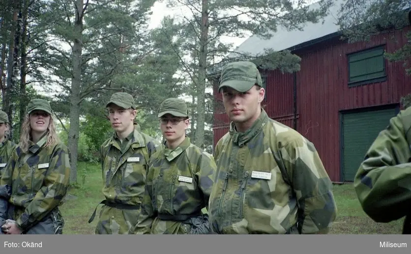 Praktikanter på övning. Ing 2. Från vänster: Anna Rydén, Anton Svensson, David Hedberg, Patrik Edström.