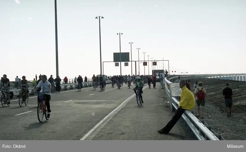 Cyklister på Öresundsbrons. Broloppet.