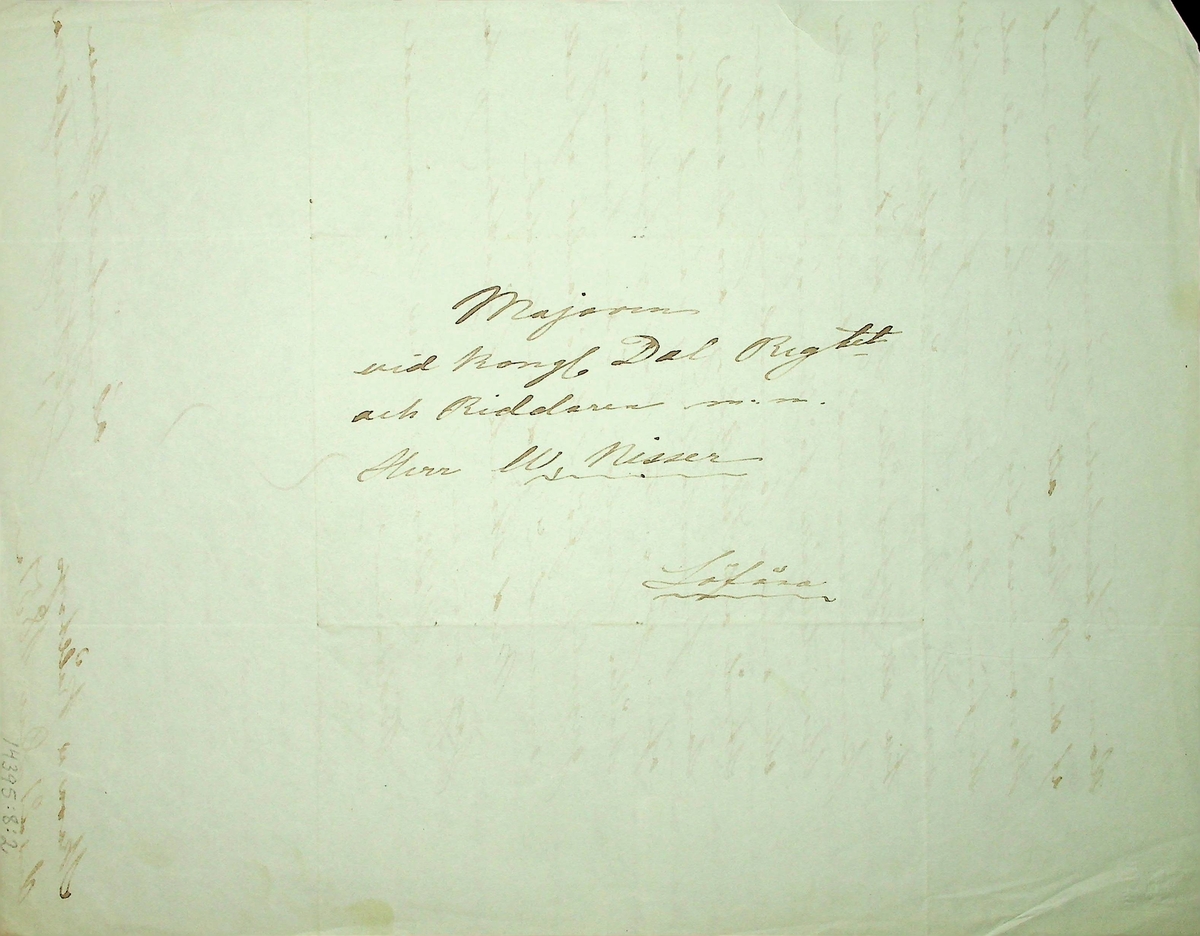 Brev från J.C. Kuylenstjerna, Skara och Kålltorp den 21 dec 1851 till W.A. Nisser. Om bl.a: Anders Fahnehjelm.