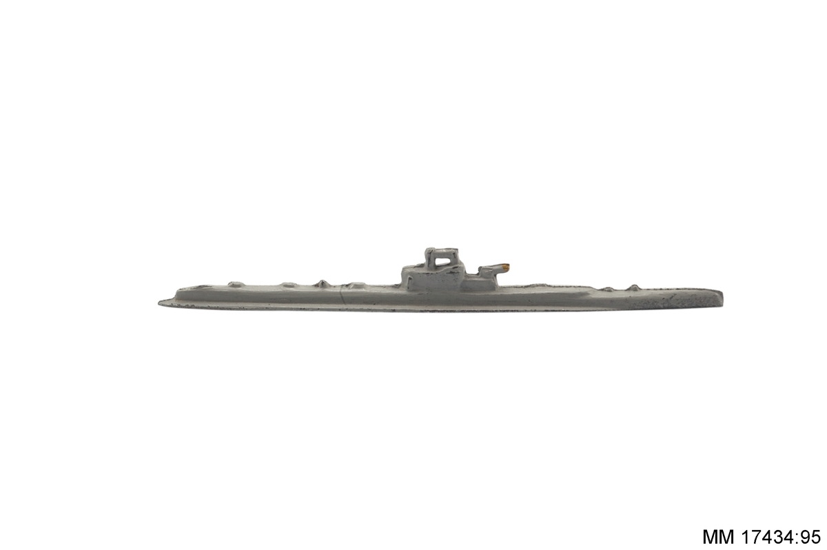 Fartygsmodell, grå ubåt.