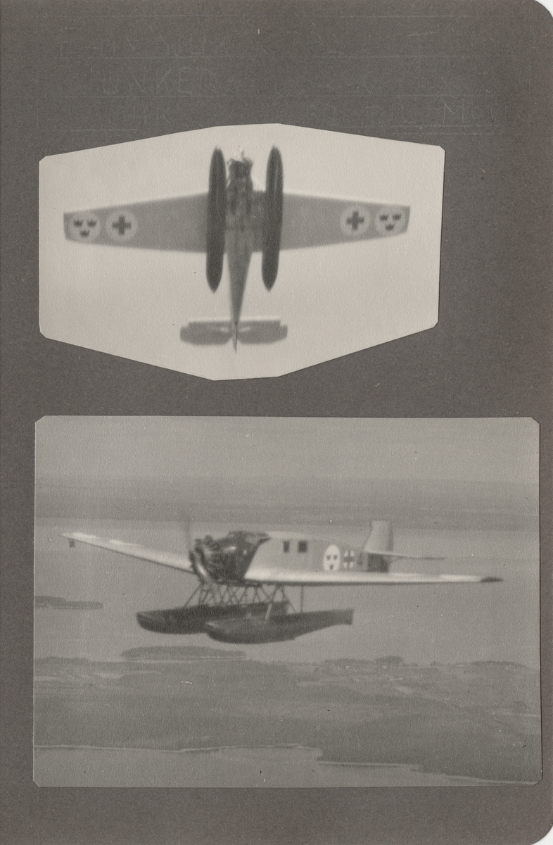 Ambulansflygplan Trp 2, Junkers W 33/W 34 i luften. Vy underifrån.