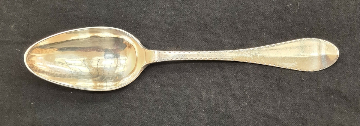 Matsked i silver tillverkad 1793 av Johans Malmstedt, Göteborg.
