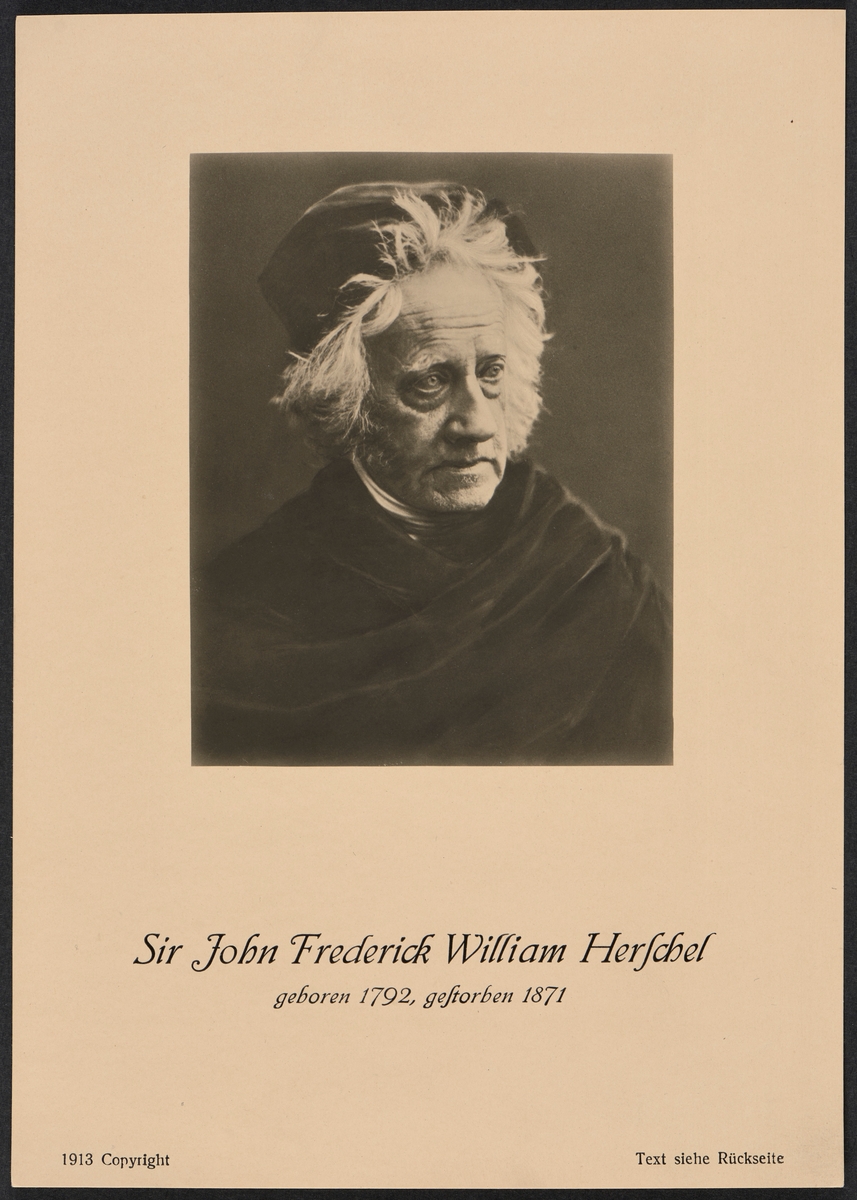 Trykt portrett av Sir John Frederick William Herschel