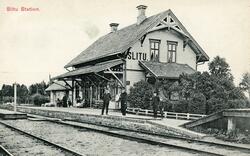 Slitu stasjon på Østfoldbanen Østre linje. Stasjonsmesteren 