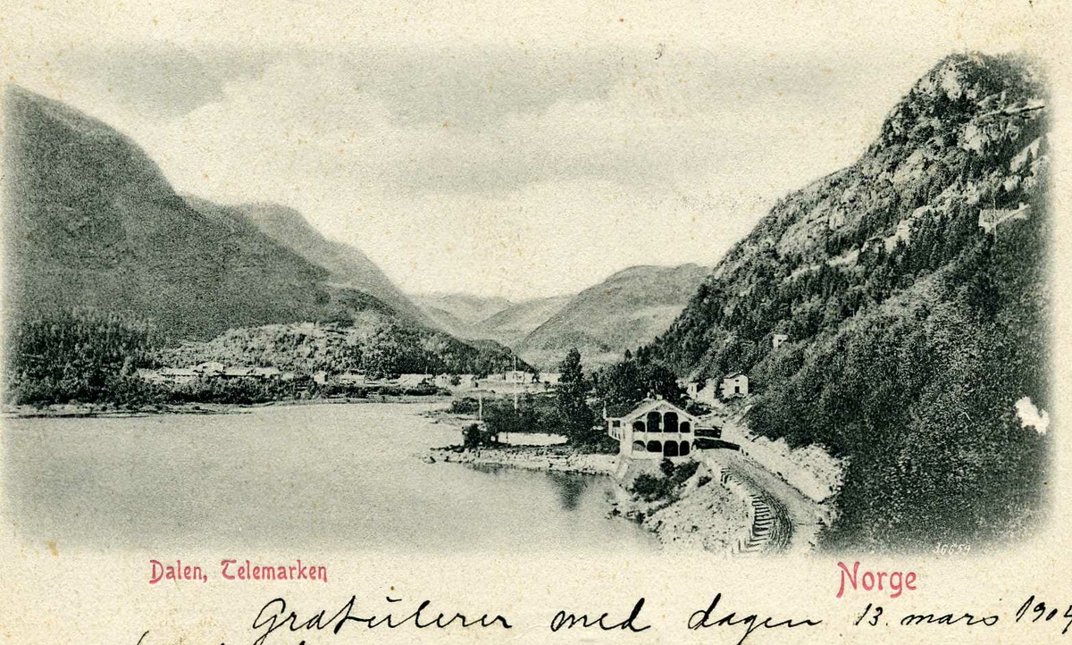 Postkort Dalen, sendt 1904