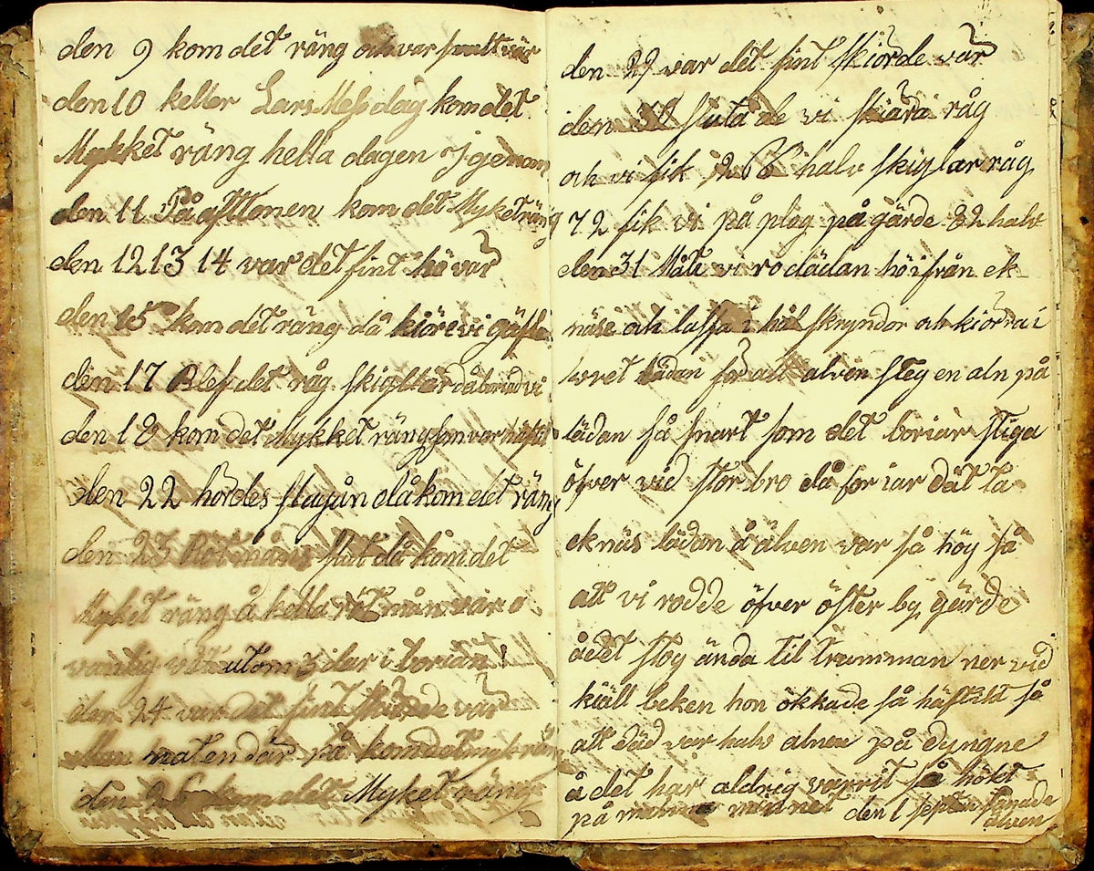 Bondedagbok från Mattsesgården, Norra Strandmora, skriven under åren 1843-1891. 
Innehåller bl.a. räkenskaper och anteckningar om jordbruksarbete och resor.