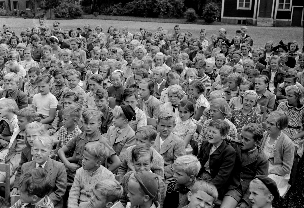 Försöksskola, elever, Oland, Uppland 1951