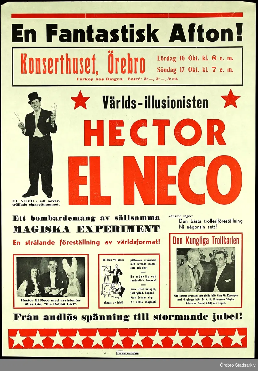 Illusionist Hector El Neco, Miss Gin, "The Rabbit Girl"