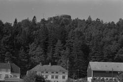 Dalane Folkemuseum og vanntårnet på Bakkebø, 1971.