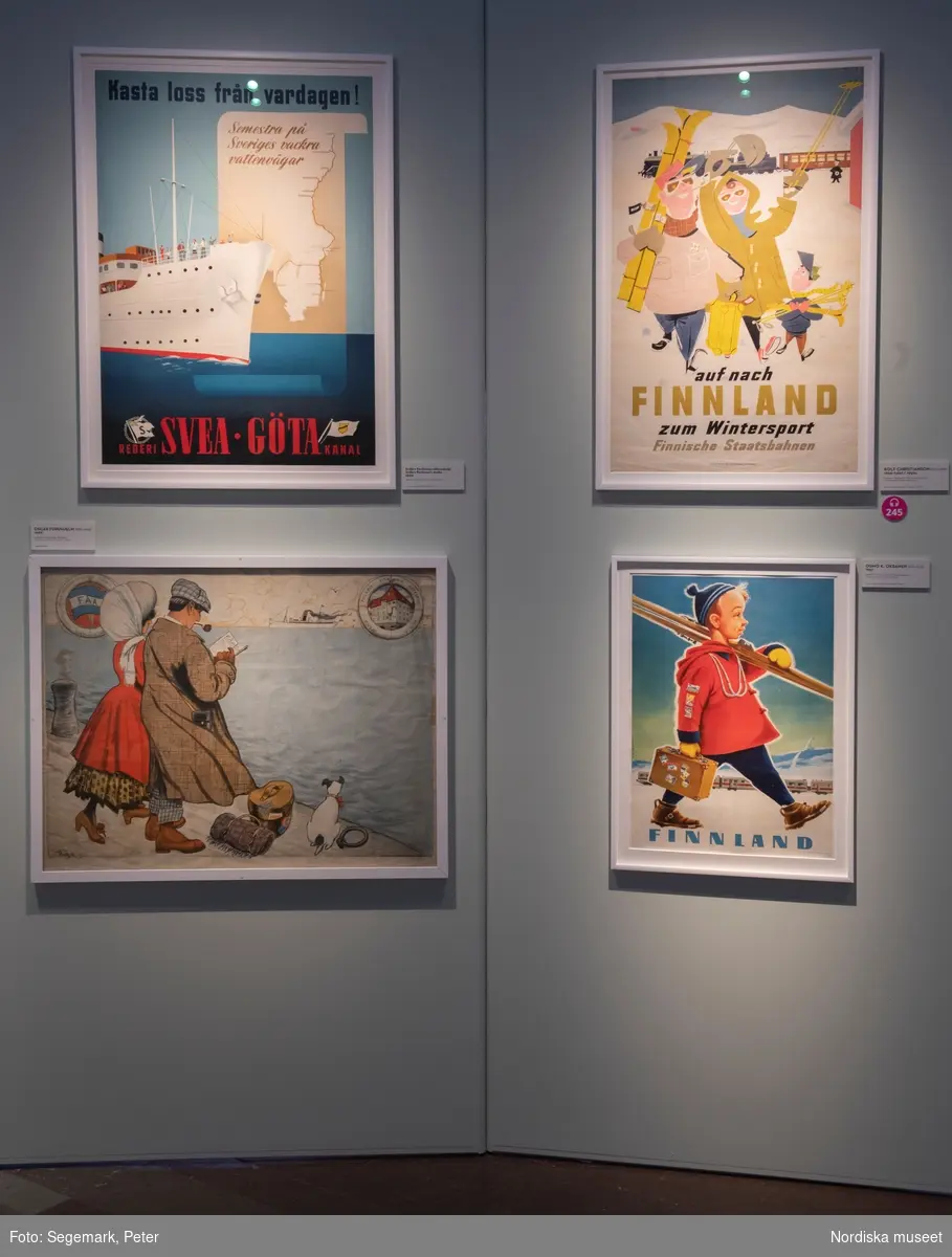 Utställningsdokumentation: Come to Norden på Nordiska museet, en visuell drömresa genom reseaffischernas Norden. Utställningen visades mellan 11 mars 2022 och 6 nov 2022, med förlängning t.o.m. våren 2023.