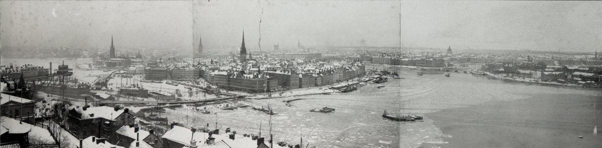 Panorama från Katarina kyrktorn omkring 1910.