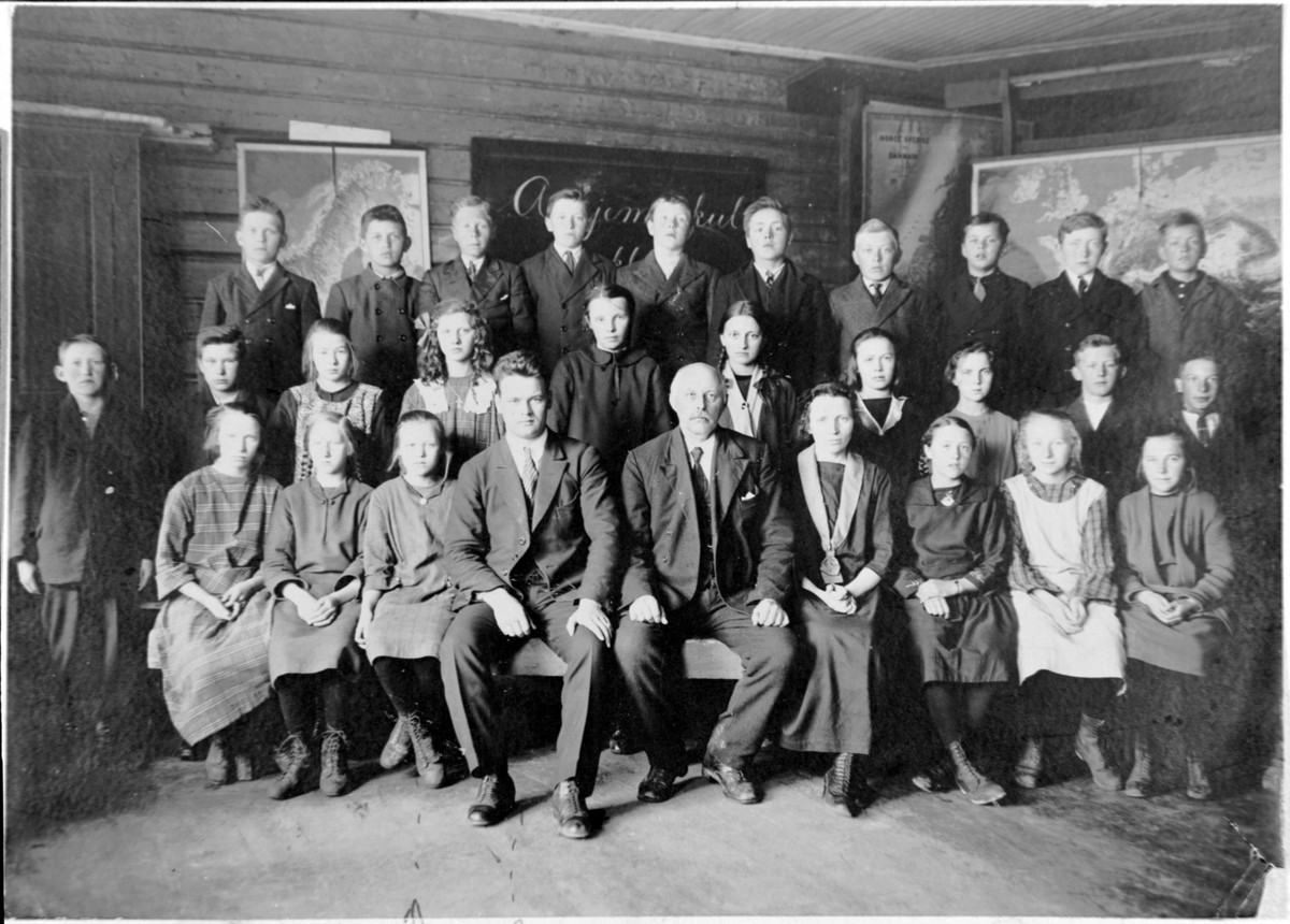 6. klasse ved Askjem skole i 1925, Stadsbygd