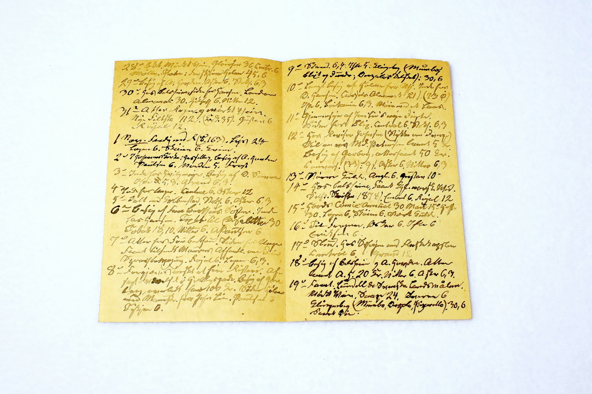 Kladd av dagboknotat frå 1879