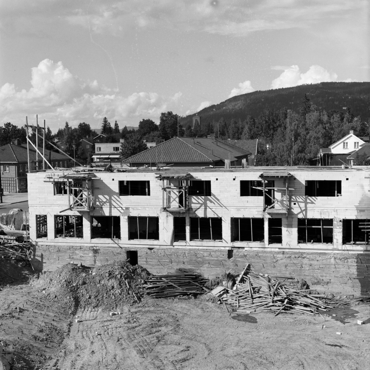 Røa sentrum under bygging - DEXTRA Photo / DigitaltMuseum