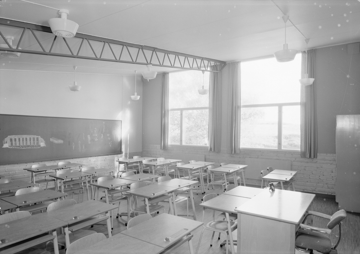 Arkitekturfoto av et klasserom på Veitvet skole.