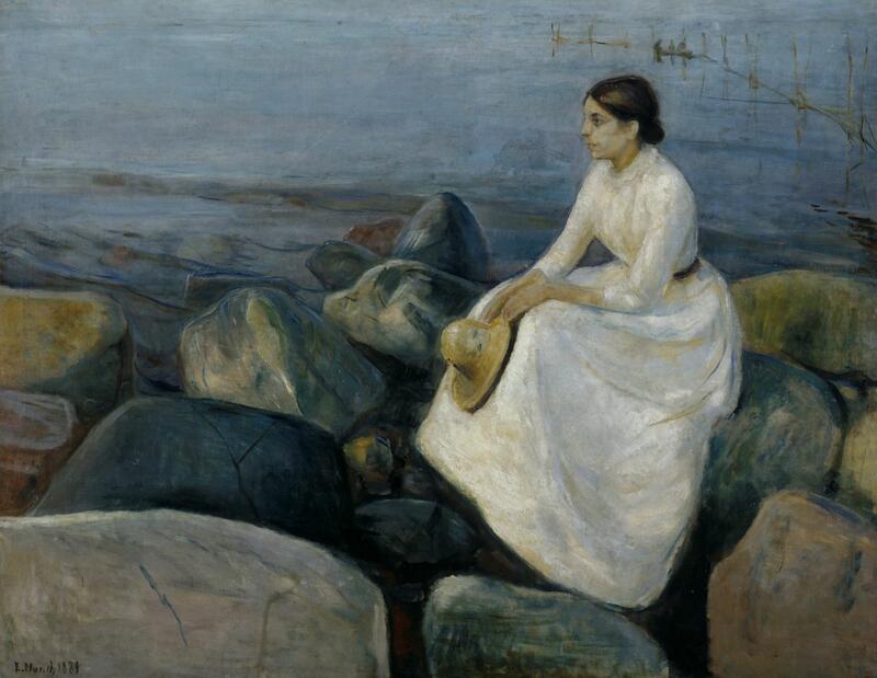 Sommernatt, Inger på stranden, 1889 (c) Munch-museet/Munch-Ellingsen Gruppen/BONO 2013. (Foto/Photo)