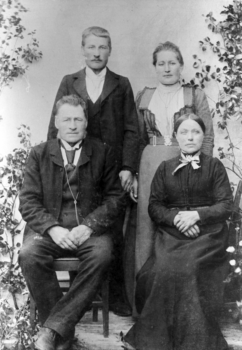 Framme frå venstre: Trond A. Stende og Ragnhild Stende f. Lunde. Bak frå venstre: Nils T. Stende og Ragnhild Stende f. Lysne