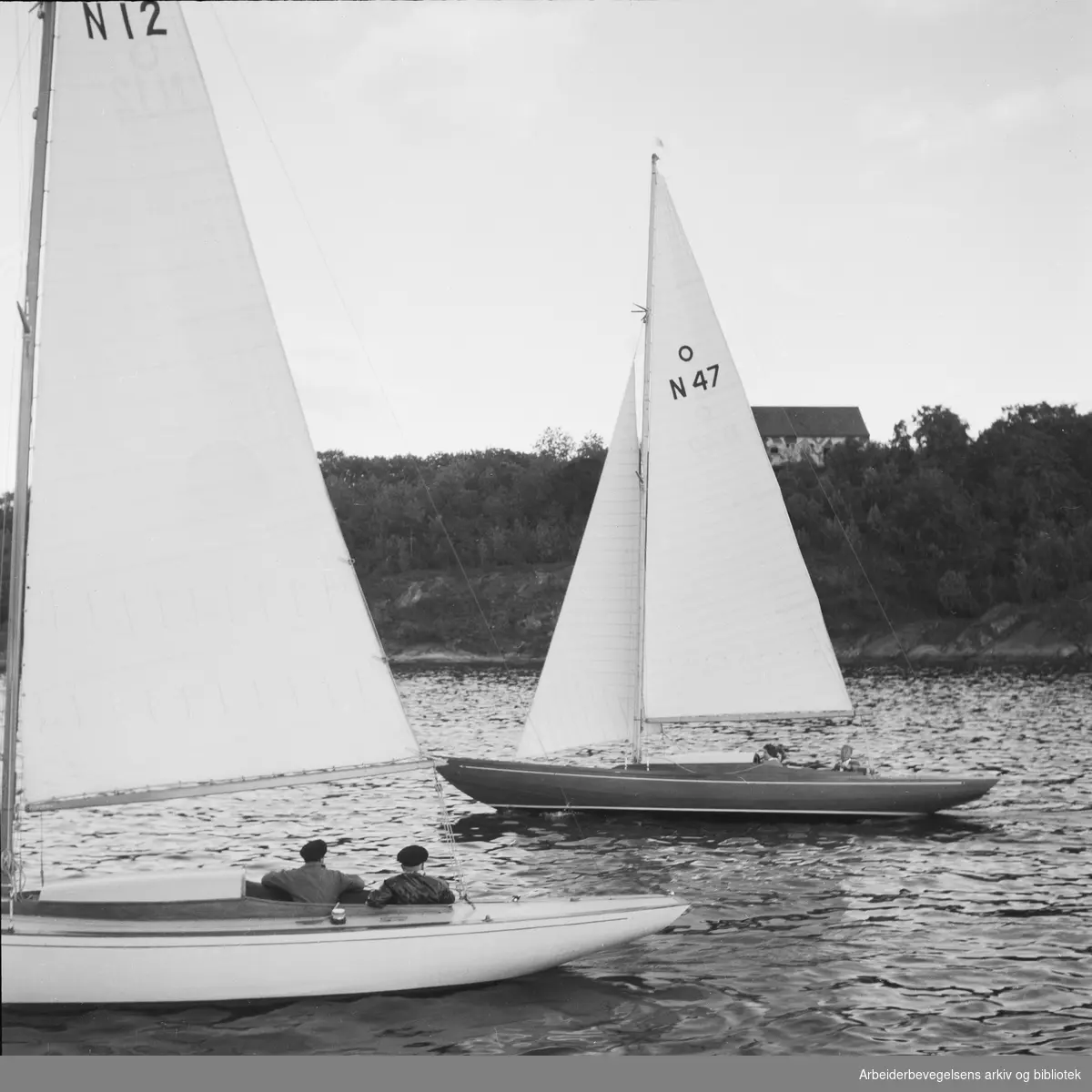 Båtsportens dag i Oslo. Hovedøya. 9. Juni 1952..