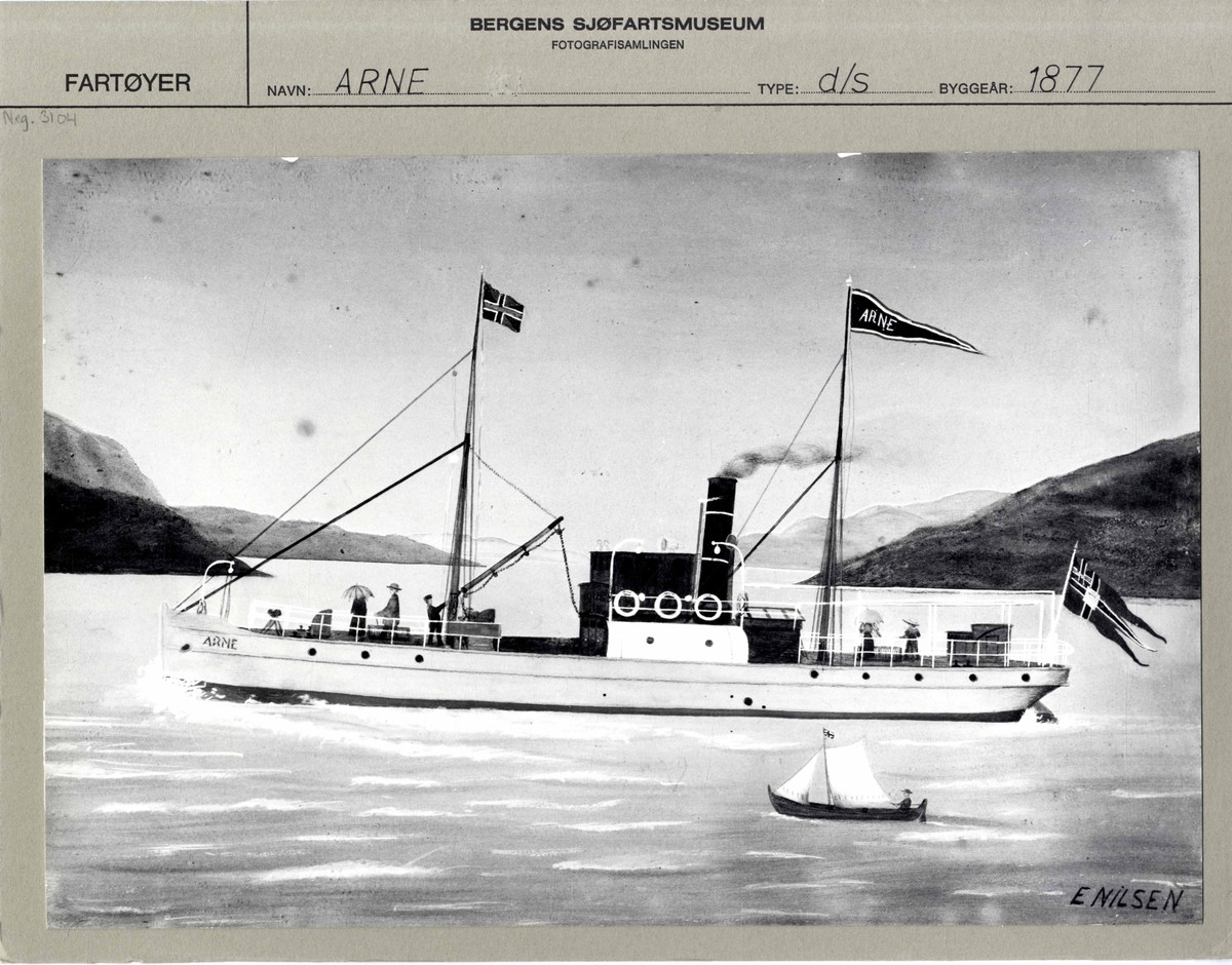 Skipsportrett av DS ARNE (bygget 1877)