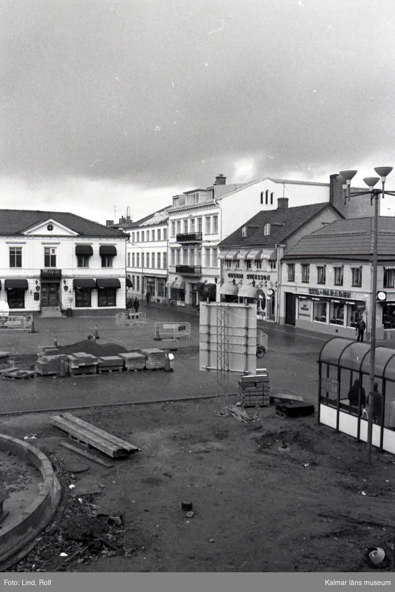 Ombyggnad av Larmtorget. Larmgatan med kvarteret Blockmakaren och kvarteret Guldsmeden i fonden.