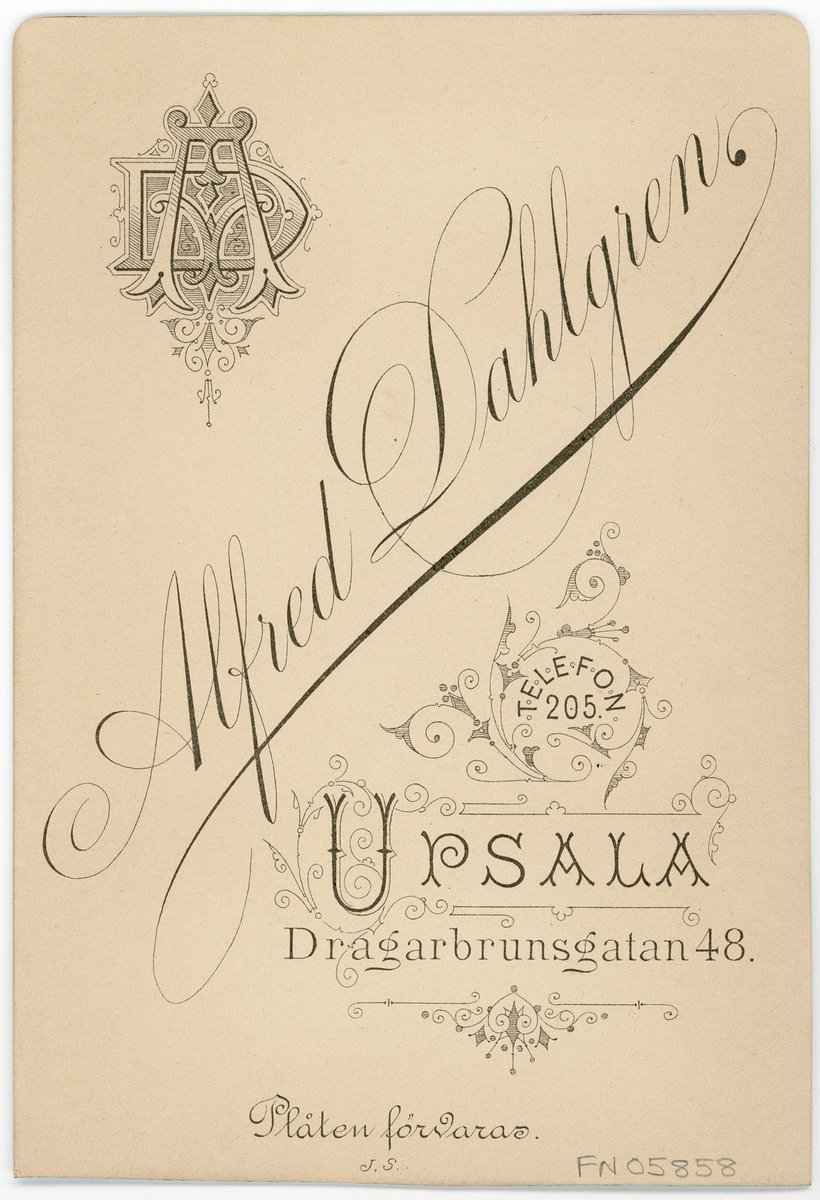 Kabinettsfotografi - Universitetshuset, Uppsala 1890