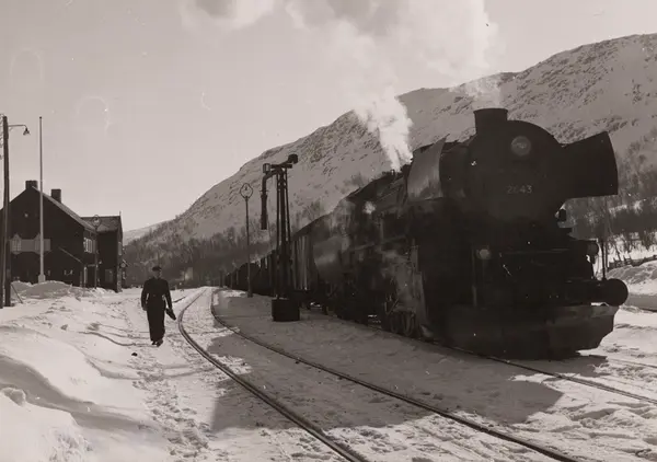 Damplokomotiv Type 63a Nr. 2843 Med Godstog På Hjerkinn Stasjon - Norsk ...