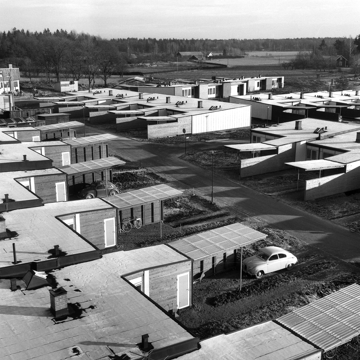 Nybyggda radhus i Åleryd, 1958.
