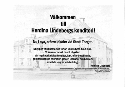 Bageriverksamheten i Linköping samt  Herdina Lindebergs konditori på Stora Torget