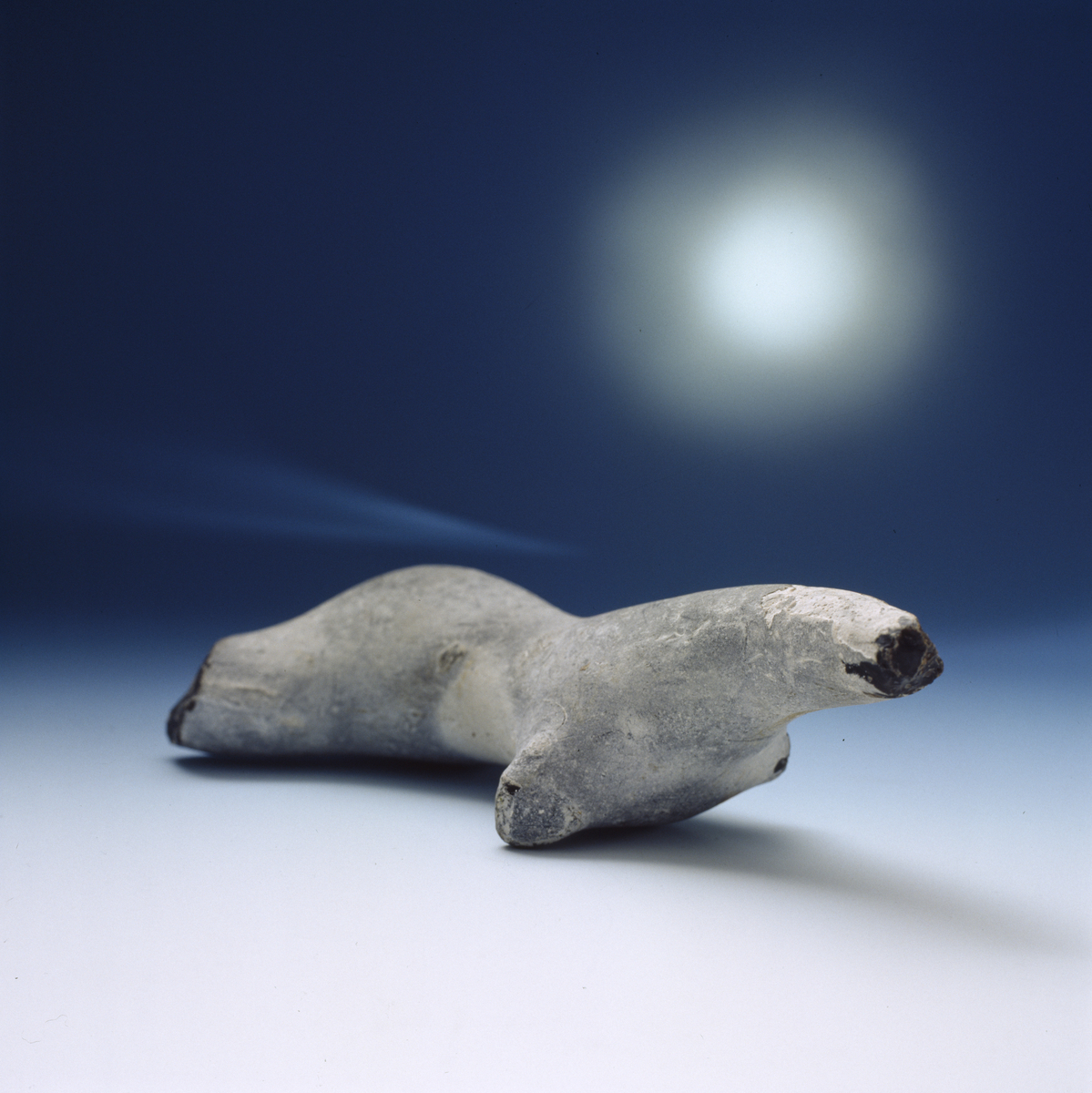 Flintknoll fra Nordsjælland. Formen minner om en isbjørn.