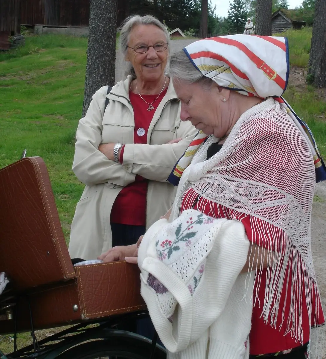 Anna Gustavsen handler på Liv i stuene, arrangement på Glomdalsmuseet (2007).