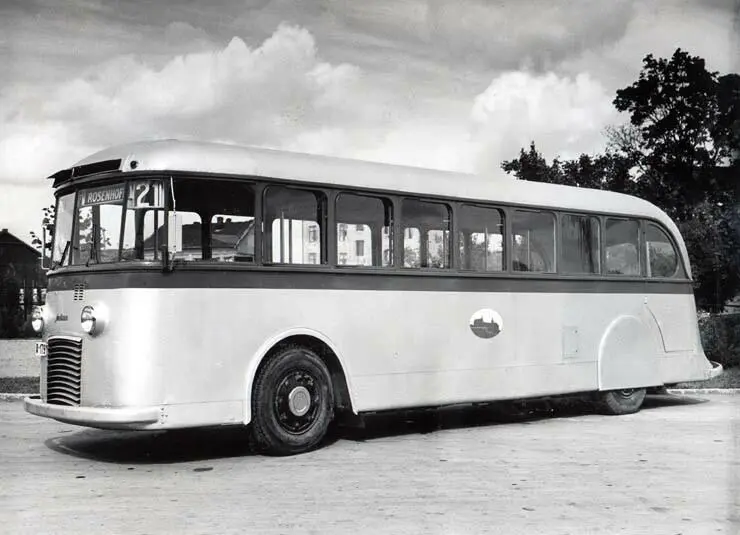 Oslo Sporveier med buss produserte av plater fra Nordisk i 1935