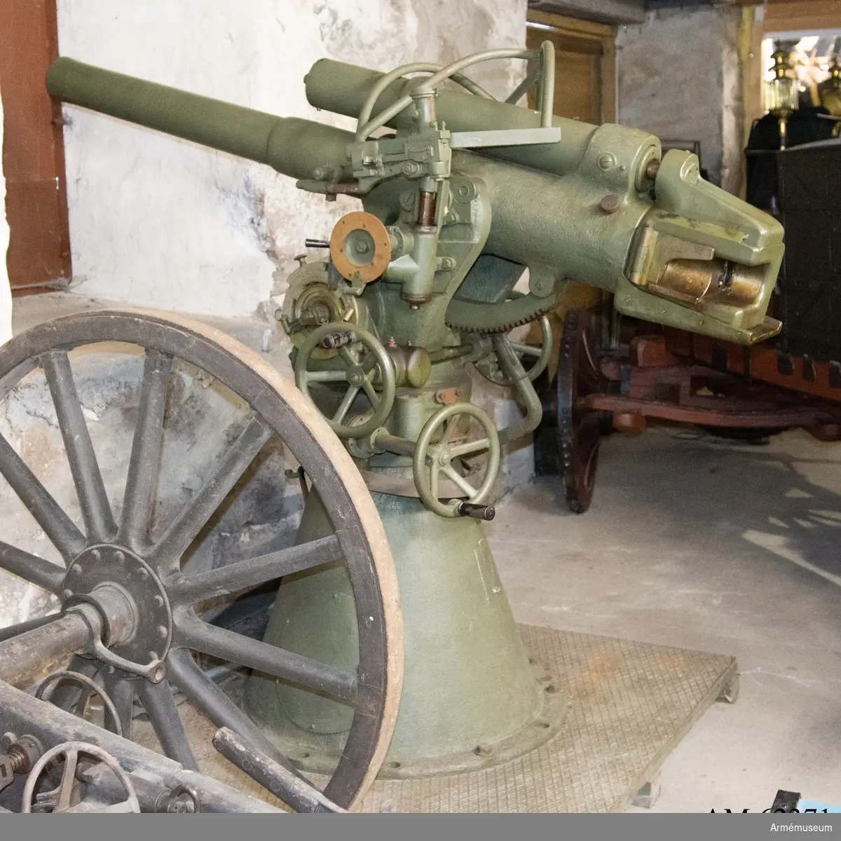 Grupp F I.
7,5 cm kanon m/1900-17 med fast lavett och tillbehör.